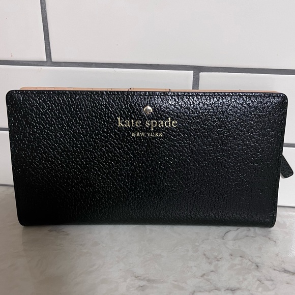 Kate Spade New York Staci Large Slim Bifold Wallet Black New w